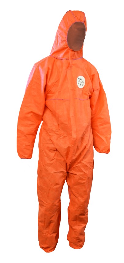 MAXISAFE COVERALLS POLYPROPYLENE DISPOSABLE ORANGE 2XL